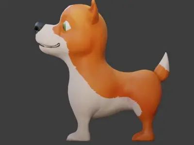 Cartoon Dog Model Low-poly 3D model