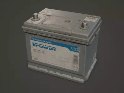 Car Battery 62 6CT 12 Volt - PBR Game Ready LODs Low-poly 3D model