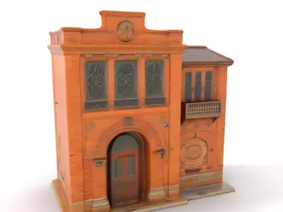 Rustic Brick Building model pack Low-poly 3D model