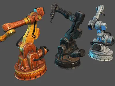 Industrial robotic hand 2 Low-poly 3D model