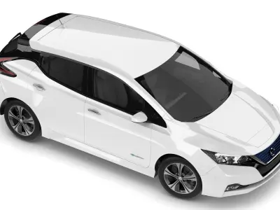 2018 Nissan Leaf White 3D model