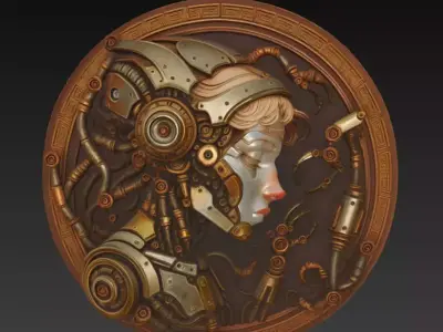 Cyber-Classical Medallion Collection - Fusion Relief Sculptures