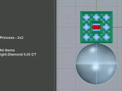 Elegant Pearl Pendant Square Diamond  3D print model