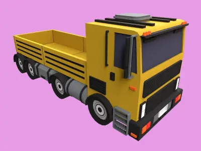 Lowpoly Large Truck Low-poly 3D model