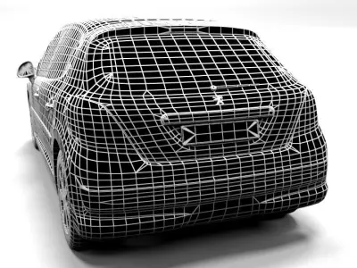 PEUGEOT 207 FACELIFT LOWPOLY Low-poly 3D model