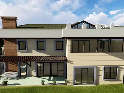 VILLA HOUSE Low-poly 3D model