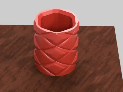 Diamond pattern Vase home decor Pen holder Free 3D print model