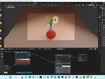 3D VASE MODEL daisy in 3D model