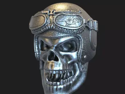 skull pendant jewelry Biker helmet vol4 3D print model