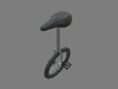 Low Poly Unicycle 01 Low-poly 3D model