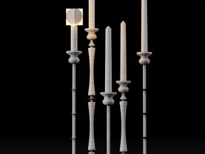 candlestick set 2 candlesticks 3D model