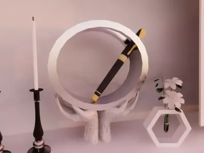 METALLIC PALM PEN HOLDER 3D model