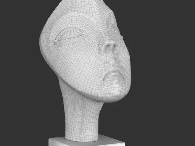 Modern female head sculpture 3D model
