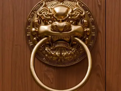 Chinese Style Beast Head Door Knocker 2 - High Poly 3D Model 3D print model