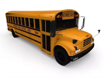 School Bus Low-poly 3D model