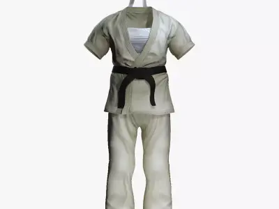 Combat Sports Attire- Realistic Martial Arts Clothing Low-poly 3D model