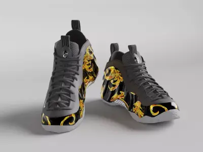 Nike Air Foamposite Supreme Black Low-poly 3D model