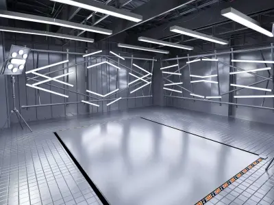 Car studio loft  Low-poly 3D model