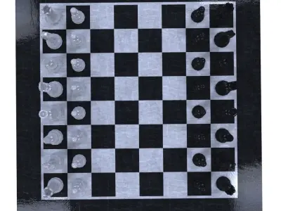 Chess Set - Chess Board - Chess Pieces Low-poly 3D model