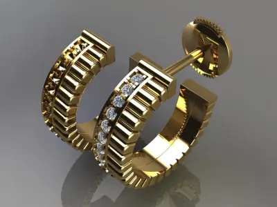 Diamond Infinity Hoop Fashion Earring 3D print model