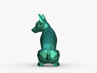 jack russell terrier low poly 3D print model