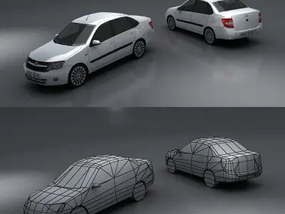 Lada Granta Low-poly 3D model