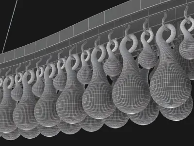 Arctic pear chandelier single wave 160cm 3D model