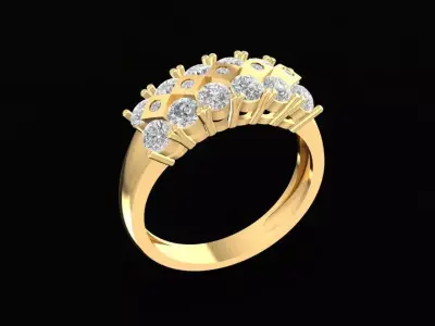 Women Diamond Ring with Multiple Round Stones 1681 3D print model
