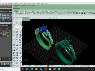 Birthstone Oval Ring 3D print model