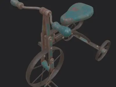 Vintage Children Iron Bicycle 3D model