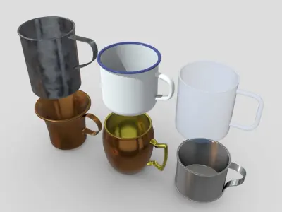 Mug Pack 2 Low-poly 3D model