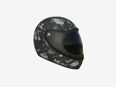 Motorcycle Helmet A07 Camouflage - Character Fashion Design Low-poly 3D model