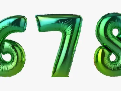 Foil air balloon numbers 05 3D model