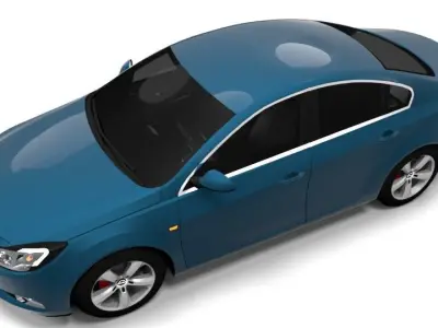 OPEL INSIGNIA HACHBACK  2009 LOWPOLY Low-poly 3D model