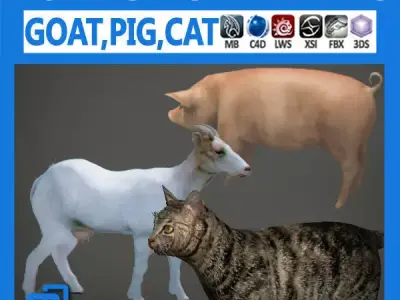 Pack - Domestic Animals 3D model