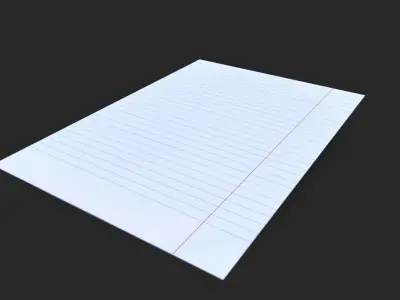 A4 Lined Paper 3D Model Free low-poly 3D model