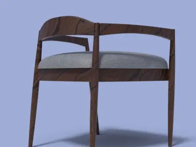 ArmChair chair and coffee table Free low-poly 3D model