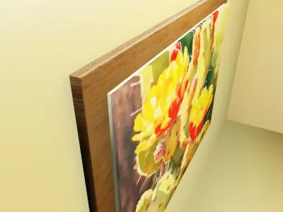 Cactus flowers painting 3D model
