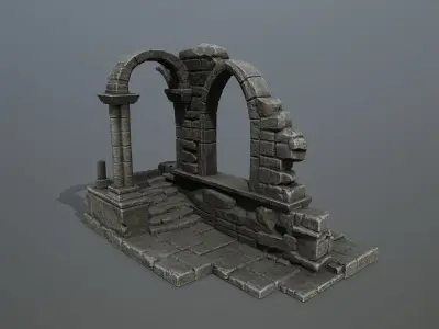 Ruin Gate Low-poly 3D model