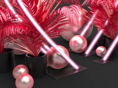 Neon Hearts - Photo Opportunity 3D model