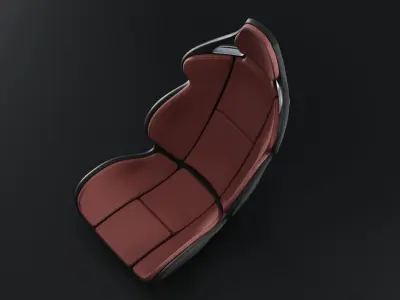 3D model Sport car seat with belt holes 3D model
