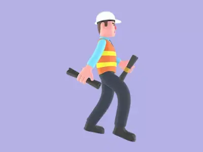 Stylized 3D Male Architect Character - Cartoon 3D model