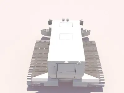 Cartoon Low Poly Snowcat Track Vehicle  Low-poly 3D model
