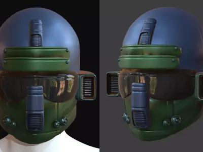 Gas mask helmet 3d model scifi Low-poly  Low-poly 3D model 99