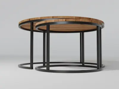 Round coffee tables 3D model