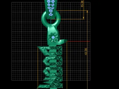 LUXURY DOOM WORD PENDANT 3D PRINTABLE MODEL 3D print model