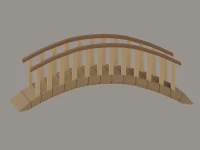 Low Poly Bridge Low-poly 3D model