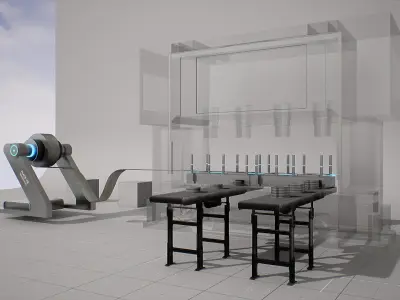 Machine Parts - Equipment A Low-poly 3D model