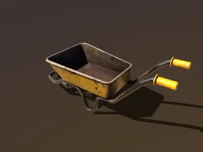 Stylized Wheelbarrow Low-poly 3D model