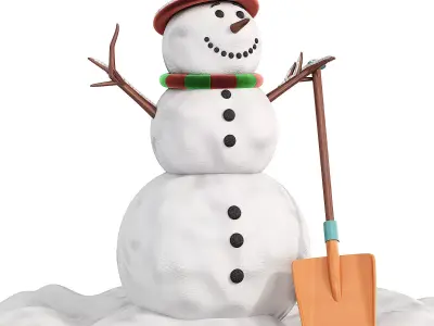 snowman made of snow 3D model